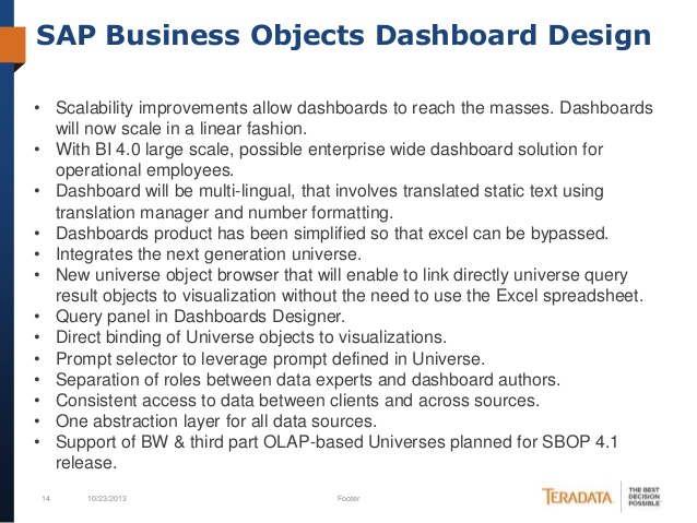 sap business objects dashboard